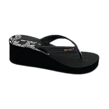 Ando Wanita Wedges  Black Corak Bunga